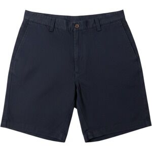 Chaps Chino Shorts Mens‎ 34 Navy Blue Flat Front Cotton Twill Casual Classic